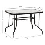 Σετ Τραπεζαριας 5τμχ Redan HM21223.01 Τραπεζι & 4 Πολυθρονες Σε Μαυρο - Image 2