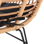 Σετ Τραπεζαριας 7τμχ Allegra HM10495 Wicker Μπεζ-Μεταλλο Μαυρο - Image 8
