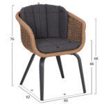Σετ Τραπεζαριας 9τμχ Victus HM10864.01 Γκρι Αλουμ.-Sintered Stone-Olefin--Wicker - Image 4