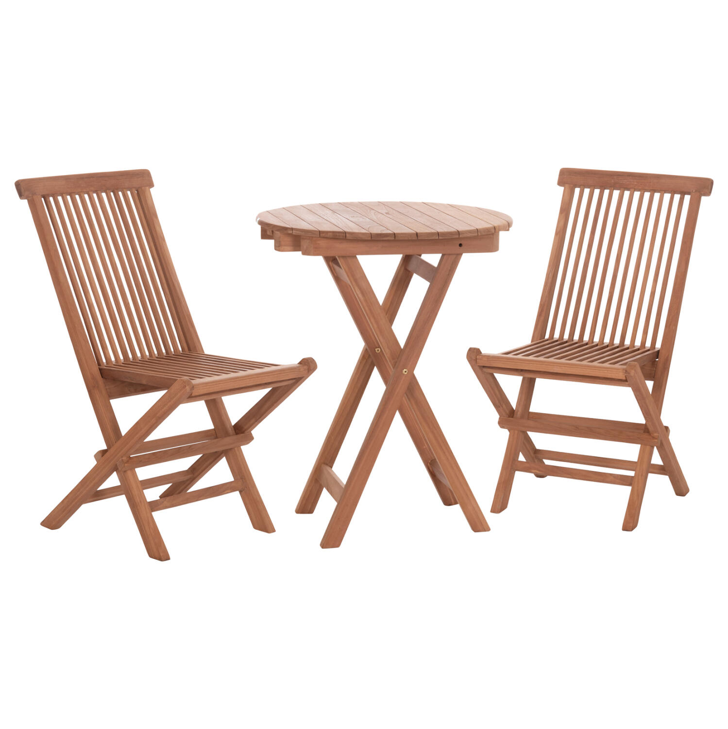 set-trapezarias-exchoroy-3tmch-ptyssomen Σετ Τραπεζαριας Εξ.χωρου 3τμχ Πτυσσομενο Heidel HM10921 Ξυλο Τεακ Σε Φυσικο - Image 1