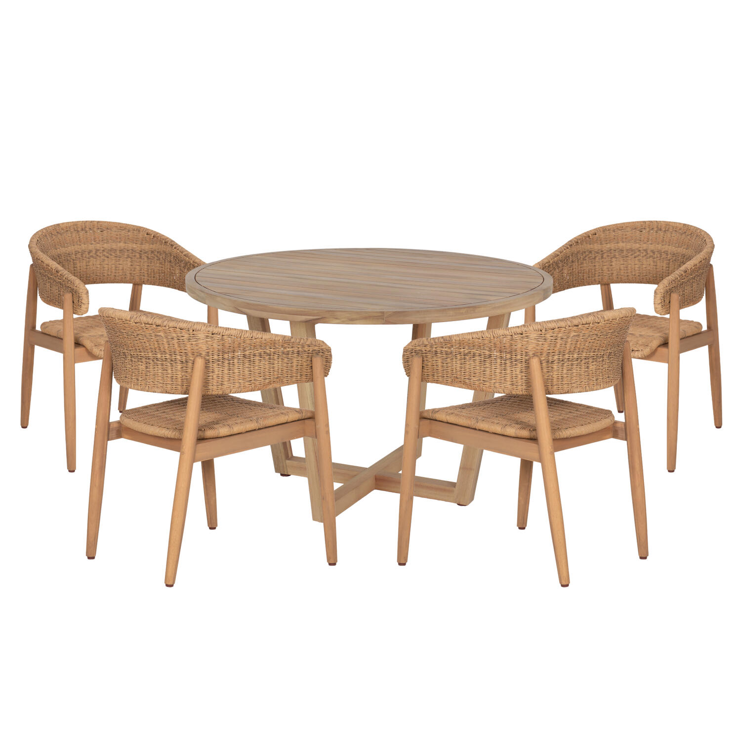 set-trapezarias-exchoroy-5tmch-fb910907- Σετ Τραπεζαριας Εξ.χωρου 5τμχ Paraiso HM10907 Ξυλο Ακακιας & Σχοινι--Φυσικο - Image 1