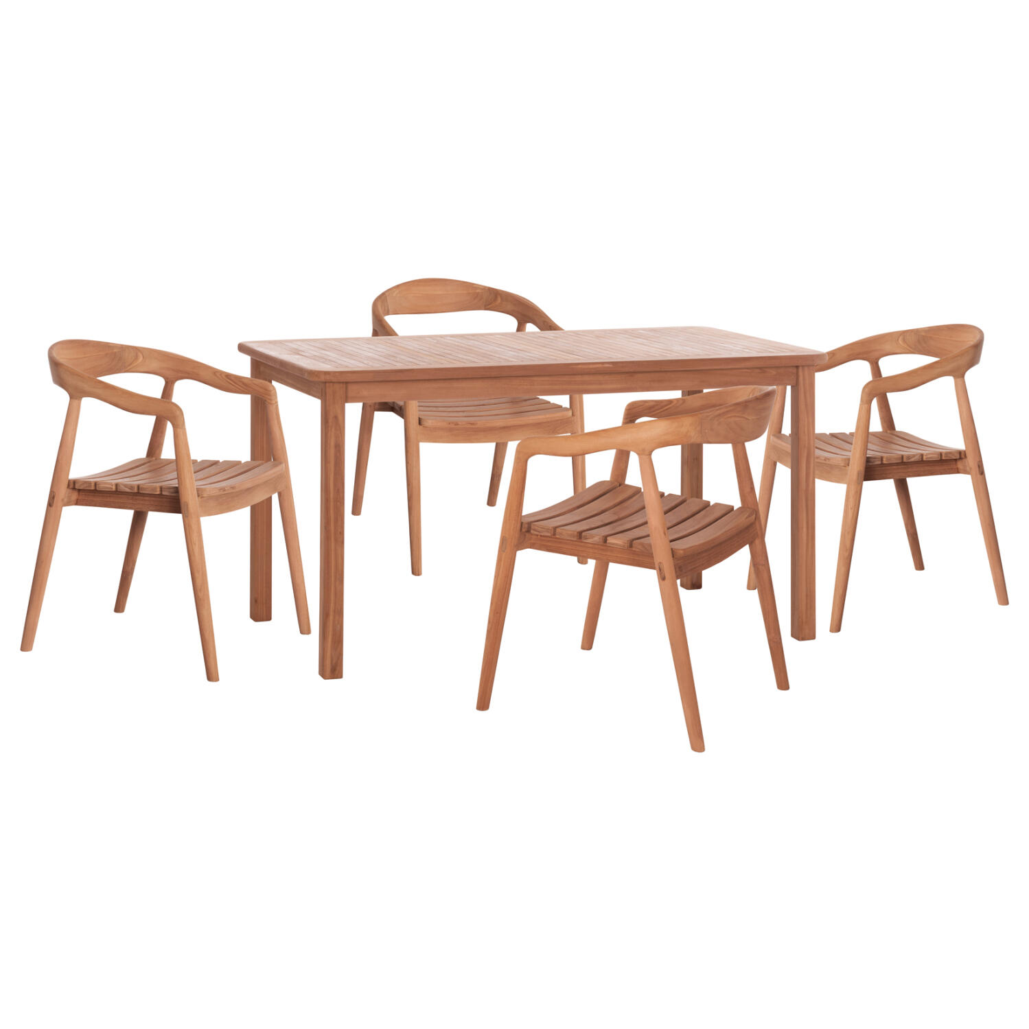 set-trapezarias-exchoroy-5tmch-fb910915- Σετ Τραπεζαριας Εξ.χωρου 5τμχ Ebenizer HM10915 Ξυλο Teak Σε Φυσικο - Image 1