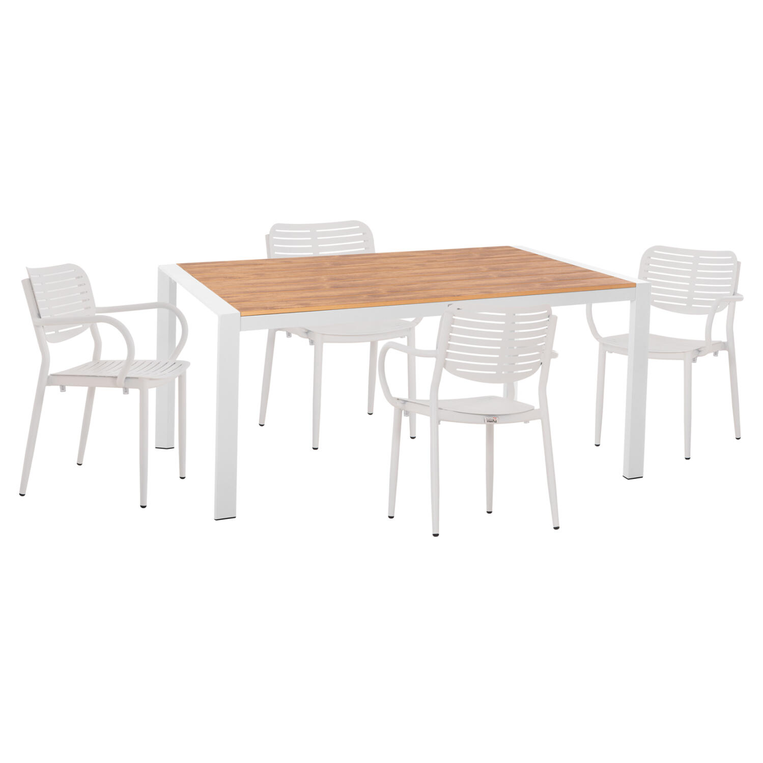 set-trapezarias-exchoroy-5tmch-fb9109980 Σετ Τραπεζαριας Εξ.χωρου 5τμχ Hilliard HM10998.01 Λευκο Αλουμινιο-Polywood - Image 1