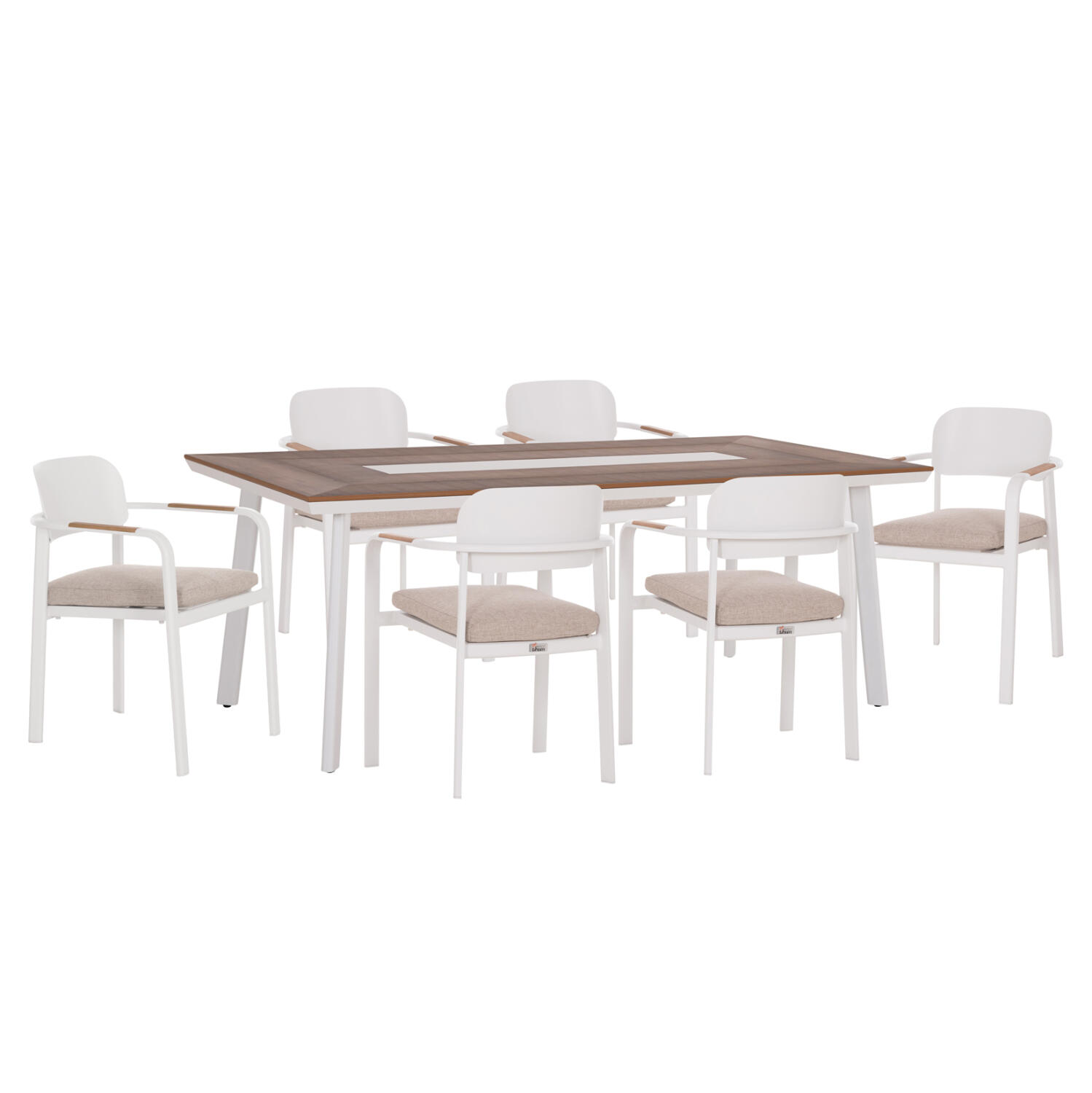 set-trapezarias-exchoroy-7tmch-fb9108270 Σετ Τραπεζαριας Εξ.χωρου 7τμχ Elara HM10827.02 Αλουμινιο Λευκο--Polywood - Image 1