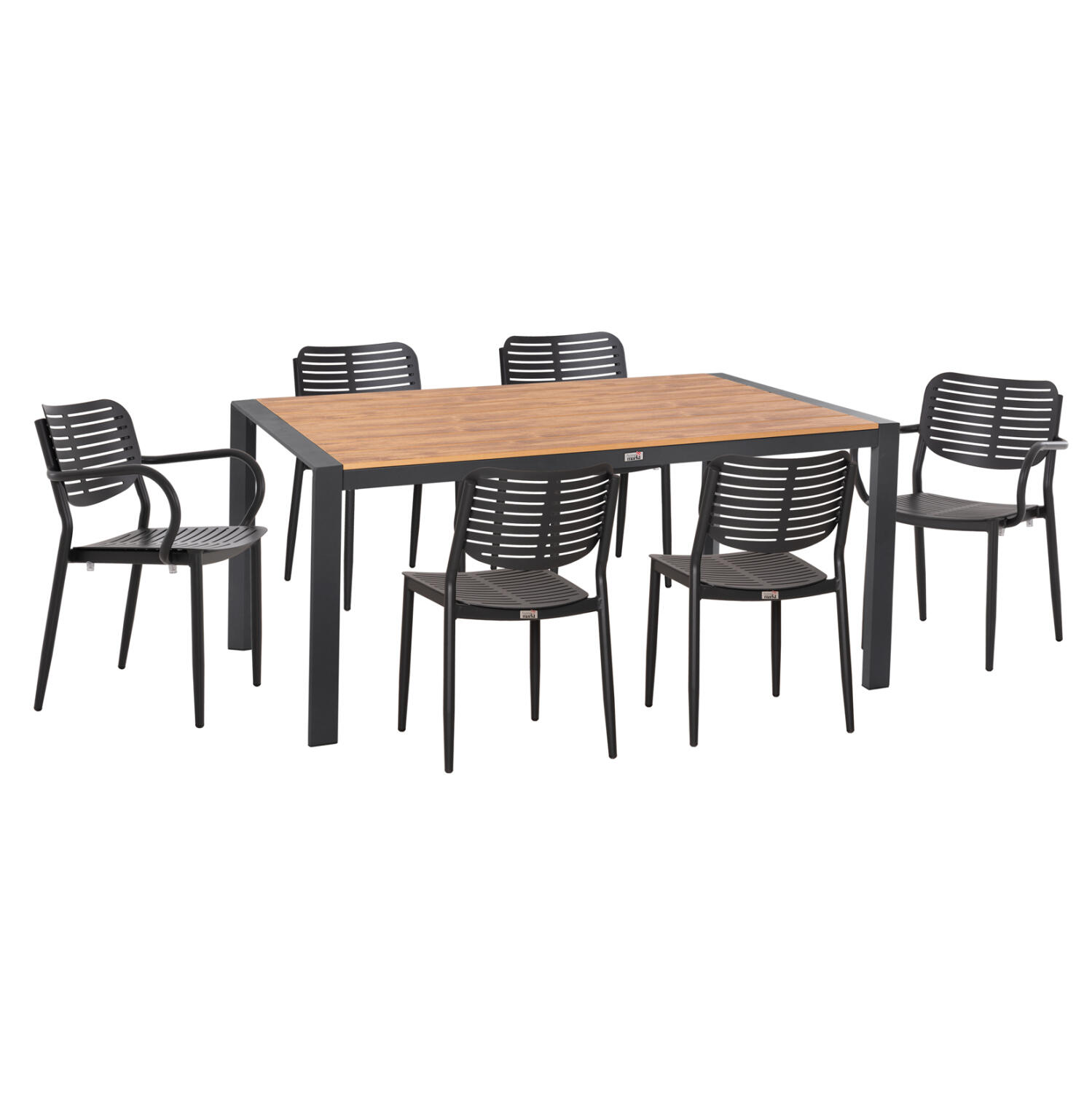 set-trapezarias-exchoroy-7tmch-fb9109990 Σετ Τραπεζαριας Εξ.χωρου 7τμχ Hilliard HM10999.03 Ανθρακι Αλουμινιο-Polywood - Image 1