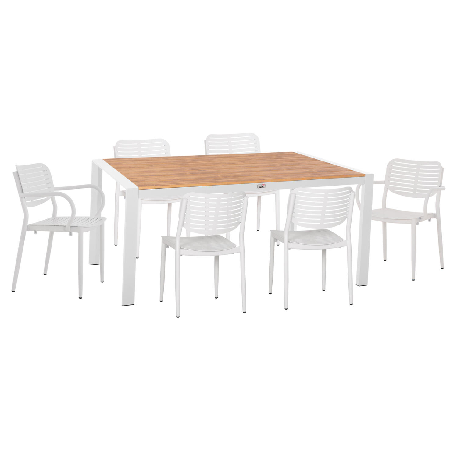 set-trapezarias-exchoroy-7tmch-fb9109990 Σετ Τραπεζαριας Εξ.χωρου 7τμχ Hilliard HM10999.01 Λευκο Αλουμινιο-Polywood - Image 1