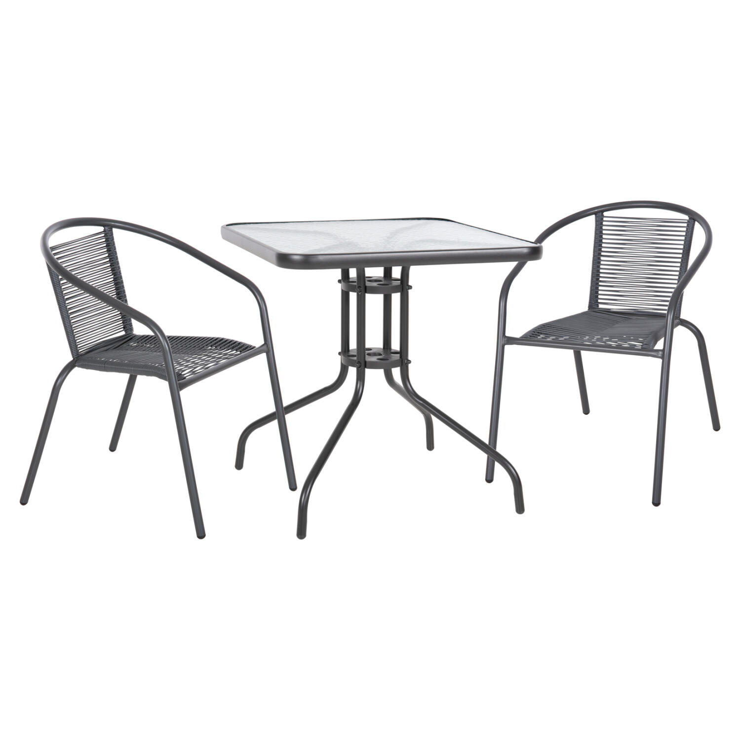 set-trapezarias-exotchoroy-3tmch-fb91087 Σετ Τραπεζαριας Εξωτ.χωρου 3τμχ Figo HM10878.01 Μεταλλο & P.e.rattan Σε Γκρι - Image 1
