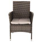 Σετ Τραπεζαριας Εξωτ.χωρου 5τμχ HM5965 Καφε Rattan-Μεταλλικος Σκελετος-Γυαλινη Επιφανεια - Image 6