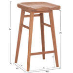 Σετ Τραπεζι Με 2 Σκαμπο Μπαρ Bolmar HM10917 Ξυλο Teak Σε Φυσικο Χρωμα - Image 3