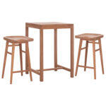Σετ Τραπεζι Με 2 Σκαμπο Μπαρ Bolmar HM10917 Ξυλο Teak Σε Φυσικο Χρωμα - Image 4