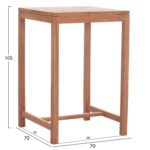 Σετ Τραπεζι Με 2 Σκαμπο Μπαρ Presscot HM10918 Ξυλο Teak Σε Φυσικο Χρωμα - Image 2