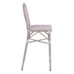 Σκαμπω Αλουμινιου Bamboo Look Πατινα Λευκο Με Textline HM5110 41x52x116 Εκ. - Image 4