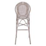 Σκαμπω Αλουμινιου Bamboo Look Πατινα Λευκο Με Textline HM5110 41x52x116 Εκ. - Image 5