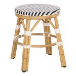 Σκαμπο Αλουμινιου Chino HM6285.03 Bamboo Look-Textilene Λευκο-Μαυρο φ36x46υεκ.