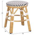 Σκαμπο Αλουμινιου Chino HM6285.03 Bamboo Look-Textilene Λευκο-Μαυρο φ36x46υεκ. - Image 2
