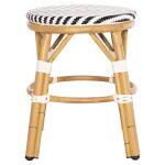 Σκαμπο Αλουμινιου Chino HM6285.03 Bamboo Look-Textilene Λευκο-Μαυρο φ36x46υεκ. - Image 3