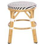 Σκαμπο Αλουμινιου Chino HM6285.03 Bamboo Look-Textilene Λευκο-Μαυρο φ36x46υεκ. - Image 4