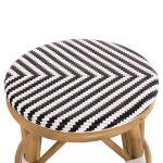 Σκαμπο Αλουμινιου Chino HM6285.03 Bamboo Look-Textilene Λευκο-Μαυρο φ36x46υεκ. - Image 5