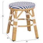 Σκαμπο Αλουμινιου Chino HM6285.05 Bamboo Look-Textilene Λευκο-Μπλε φ36x46υεκ. - Image 2