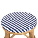Σκαμπο Αλουμινιου Chino HM6285.05 Bamboo Look-Textilene Λευκο-Μπλε φ36x46υεκ. - Image 4