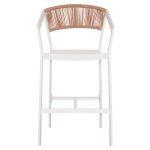 Σκαμπο Αλουμινιου Miri HM5892.12 Μεσαιου Υψους Rattan & Textline Λευκο Μπεζ 55x56,5x99y - Image 3