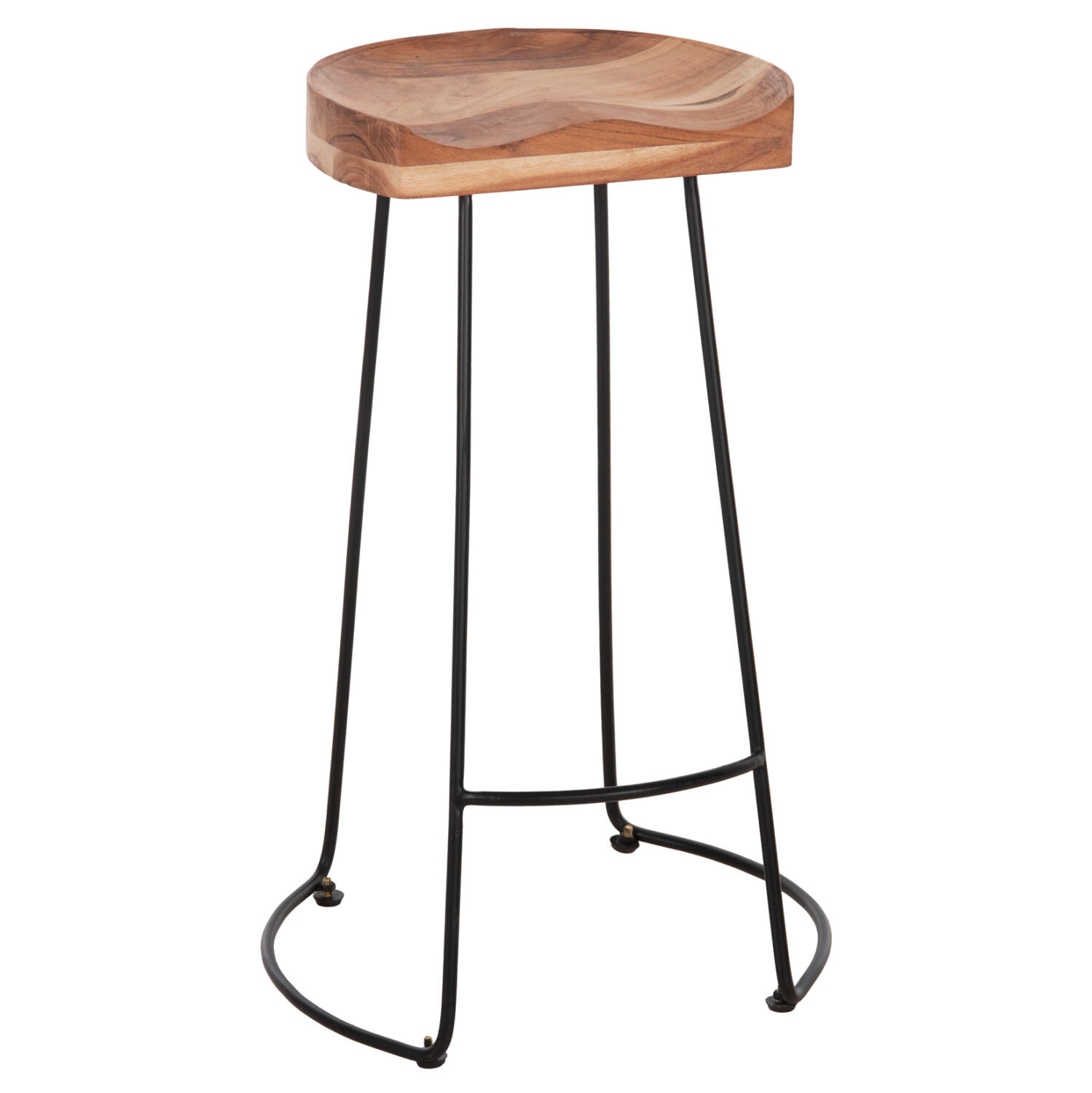 skampo-bar-fb9836311-masif-xylo-akakias- Σκαμπο Bar Eleanor HM8363.11 Μασιφ Ξυλο Ακακιας-Μεταλλο 50x43x78υεκ. - Image 1
