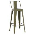 Σκαμπο Bar Me Πλατη Μεταλλικο Melita-Pro HM8643.43 Dark Olive Green 42x42x100υεκ.