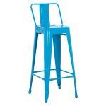 Σκαμπο Bar-Pro Me Πλατη Μεταλλικο Melita HM8643.48 Μπλε 42x42x100υεκ.