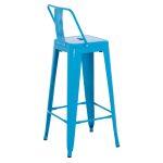 Σκαμπο Bar-Pro Me Πλατη Μεταλλικο Melita HM8643.48 Μπλε 42x42x100υεκ. - Image 5