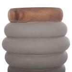 Σκαμπο Puffat HM18172.03 Fiber Cement Γκρι- Ξυλο Teak Top φ45x46υεκ. - Image 4