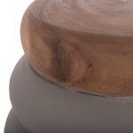 Σκαμπο Puffat HM18172.03 Fiber Cement Γκρι- Ξυλο Teak Top φ45x46υεκ. - Image 7