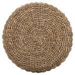 Σκαμπο Beam HM7827 Ξυλο Τεακ Και Seagrass Σε Φυσικο & Μαυρο φ43x45yεκ. - Image 5