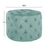 Σκαμπο Kassie Φυστικι Βελουδο Τυπου Chesterfield HM8406.07 φ60x43υ Εκ. - Image 2