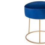Σκαμπο Karlo HM8411.08 Μπλε Βελουδο Με Χρυση Βαση φ36x38υ Εκ. - Image 3