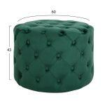 Σκαμπο Kassie Κυπαρισσι Βελουδο Τυπου Chesterfield HM8406.03 φ60x43υ Εκ. - Image 2