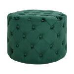 Σκαμπο Kassie Κυπαρισσι Βελουδο Τυπου Chesterfield HM8406.03 φ60x43υ Εκ.