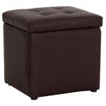 Σκαμπω Με Αποθηκευτικο Χωρο PU Καφε Cube HM224.03--38x38x36.5Υεκ.
