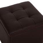 Σκαμπω Με Αποθηκευτικο Χωρο PU Καφε Cube HM224.03--38x38x36.5Υεκ. - Image 7