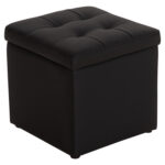 Σκαμπω Με Αποθηκευτικο Χωρο PU Μαυρο Cube HM224.01 38x38x36.5υεκ. - Image 3