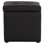 Σκαμπω Με Αποθηκευτικο Χωρο PU Μαυρο Cube HM224.01 38x38x36.5υεκ. - Image 5