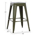 Σκαμπο Μεσαιου Υψους Μεταλλικο Melita-Pro HM8573.43 Dark Olive Green 43x43x67υεκ. - Image 7