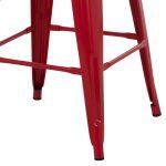 Σκαμπο Μεσαιου Υψους Μεταλλικο Melita-Pro HM8573.44 Κοκκινο 43x43x67υεκ.