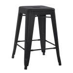 Σκαμπο Μεσαιου Υψους Μεταλλικο Melita-Pro HM8573.42 Μαυρο Ματ 43x43x67υεκ.