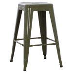 Σκαμπο Μεσαιου Υψους Μεταλλικο Melita-Pro HM8573.43 Dark Olive Green 43x43x67υεκ.