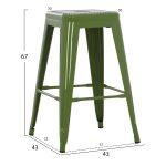 Σκαμπο Μεσαιου Υψους Μεταλλικο Melita-Pro HM8573.53 Σε Light Olive Green 43x43x67υεκ. - Image 7