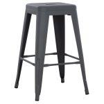 Σκαμπο Μεσαιου Υψους Μεταλλικο Melita-Pro HM8573.50 Γκρι 43x43x67υεκ.