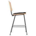 Σκαμπο Μες.υψους Allegra HM5644.11 Μεταλλο&Μαξιλαρι Μαυρο-Wicker Μπεζ 53x56x107υεκ. - Image 4