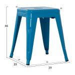Σκαμπο Μεταλλικο Melita HM0096.48 Σε Μπλε Χρωμα 37x37x45υεκ. - Image 2