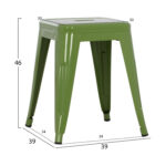 Σκαμπο Μεταλλικο Melita HM0096.53 Σε Light Olive Green Χρωμα 37x37x45υεκ. - Image 2