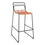 Σκαμπο Μεταλλικο Allegra HM5642 Με Wicker Σε Μπεζ Αποχρωση 48x53x100 Εκ.